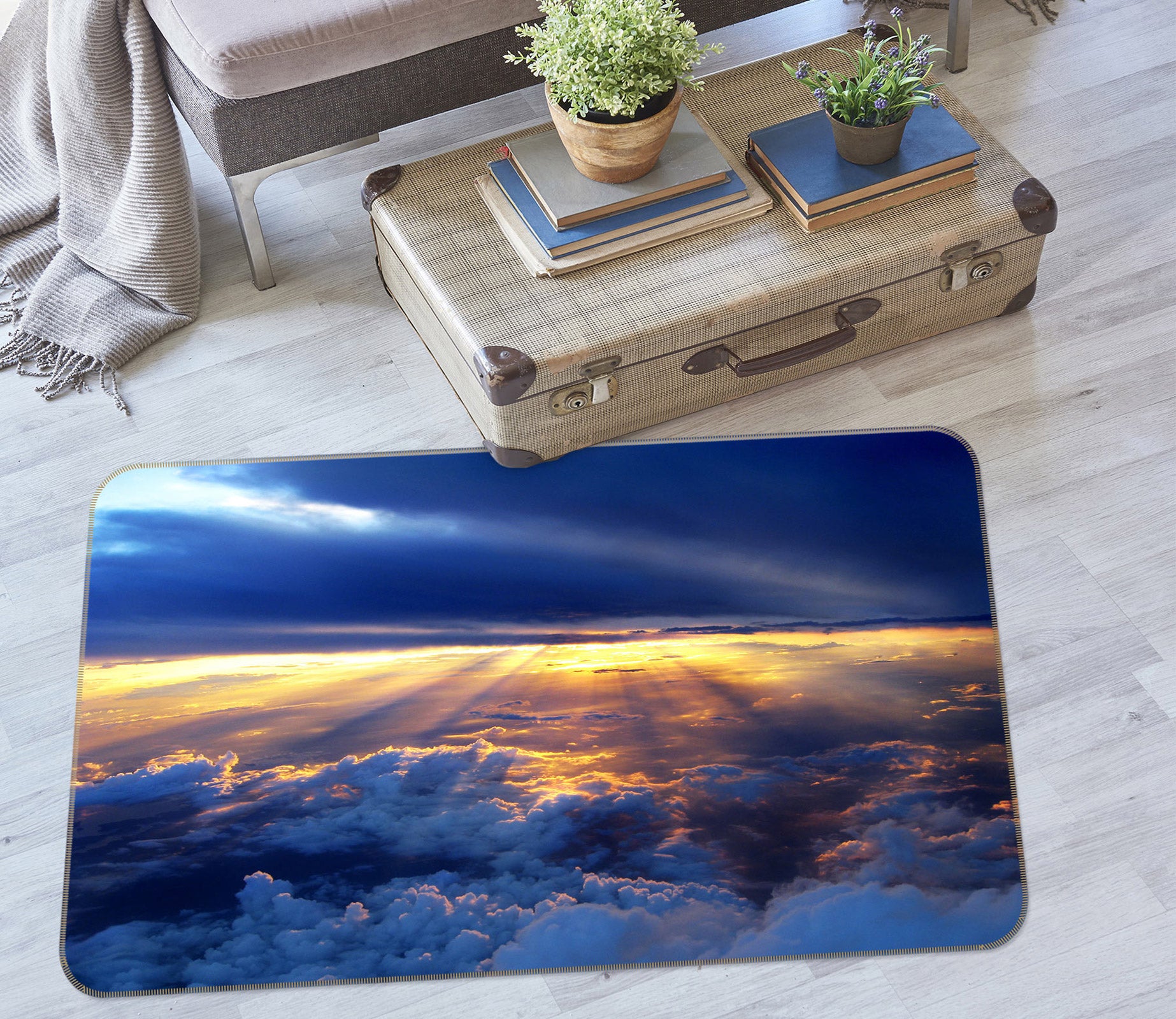 3D Clouds 75227 Non Slip Rug Mat
