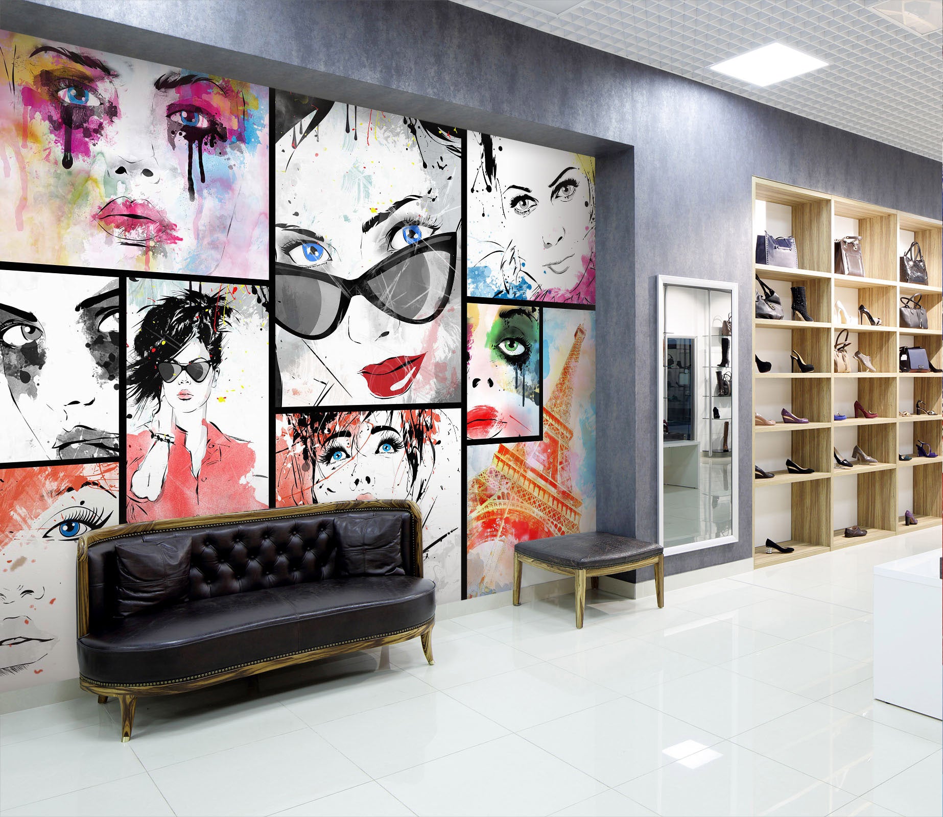 3D Sunglasses Woman 131 Wall Murals