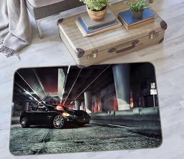 3D Black Car 42082 Vehicle Non Slip Rug Mat