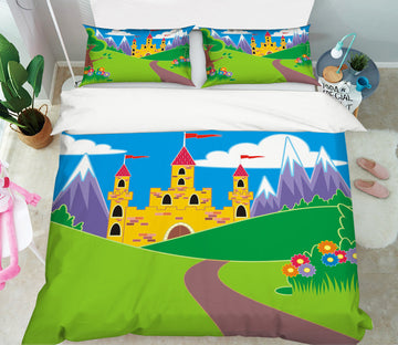 3D Castle Lawn 19133 Bed Pillowcases Quilt