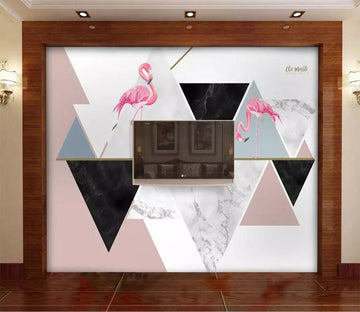 3D Diamond Flamingo 1663 Wall Murals Wallpaper AJ Wallpaper 2 
