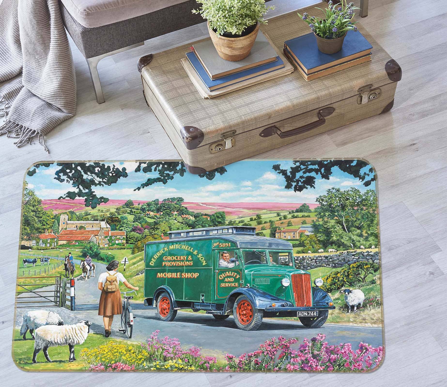 3D Over Hill And Dale 1093 Trevor Mitchell Rug Non Slip Rug Mat Mat AJ Creativity Home 