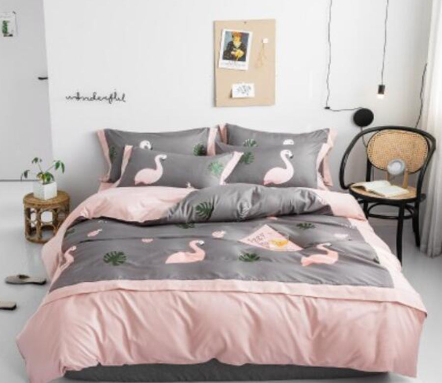 3D Flamingo 40152 Bed Pillowcases Quilt