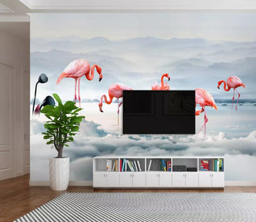 3D Pink Flamingo 2088 Wall Murals