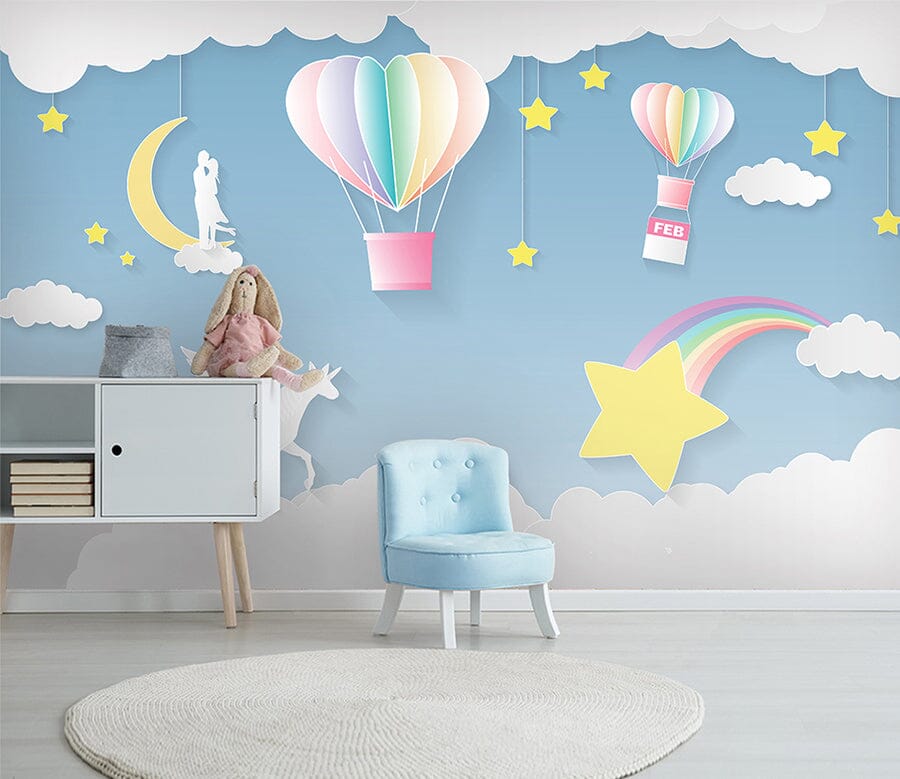 3D Balloon Moon WC038 Wall Murals Wallpaper AJ Wallpaper 2 