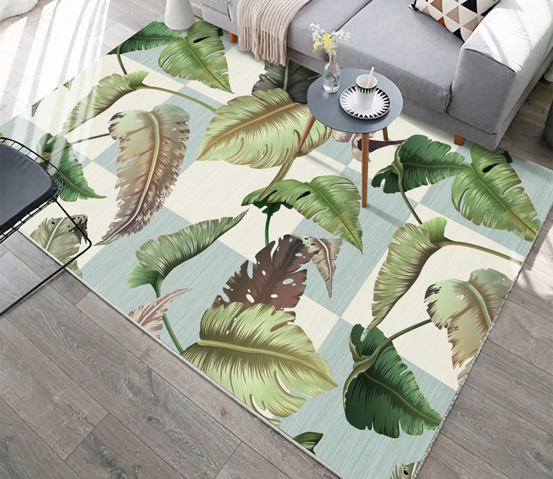 3D Green Leaf WG311 Non Slip Rug Mat Mat AJ Creativity Home 