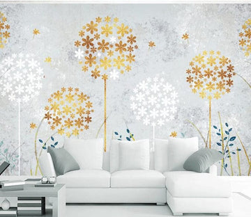3D Golden Dandelion 1545 Wall Murals Wallpaper AJ Wallpaper 2 