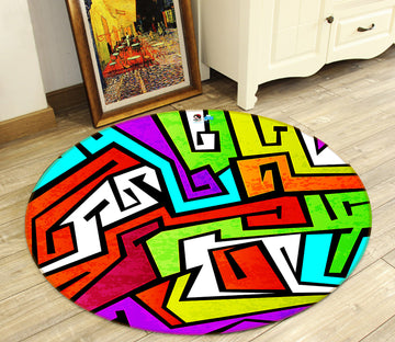 3D Color Pattern 81251 Round Non Slip Rug Mat