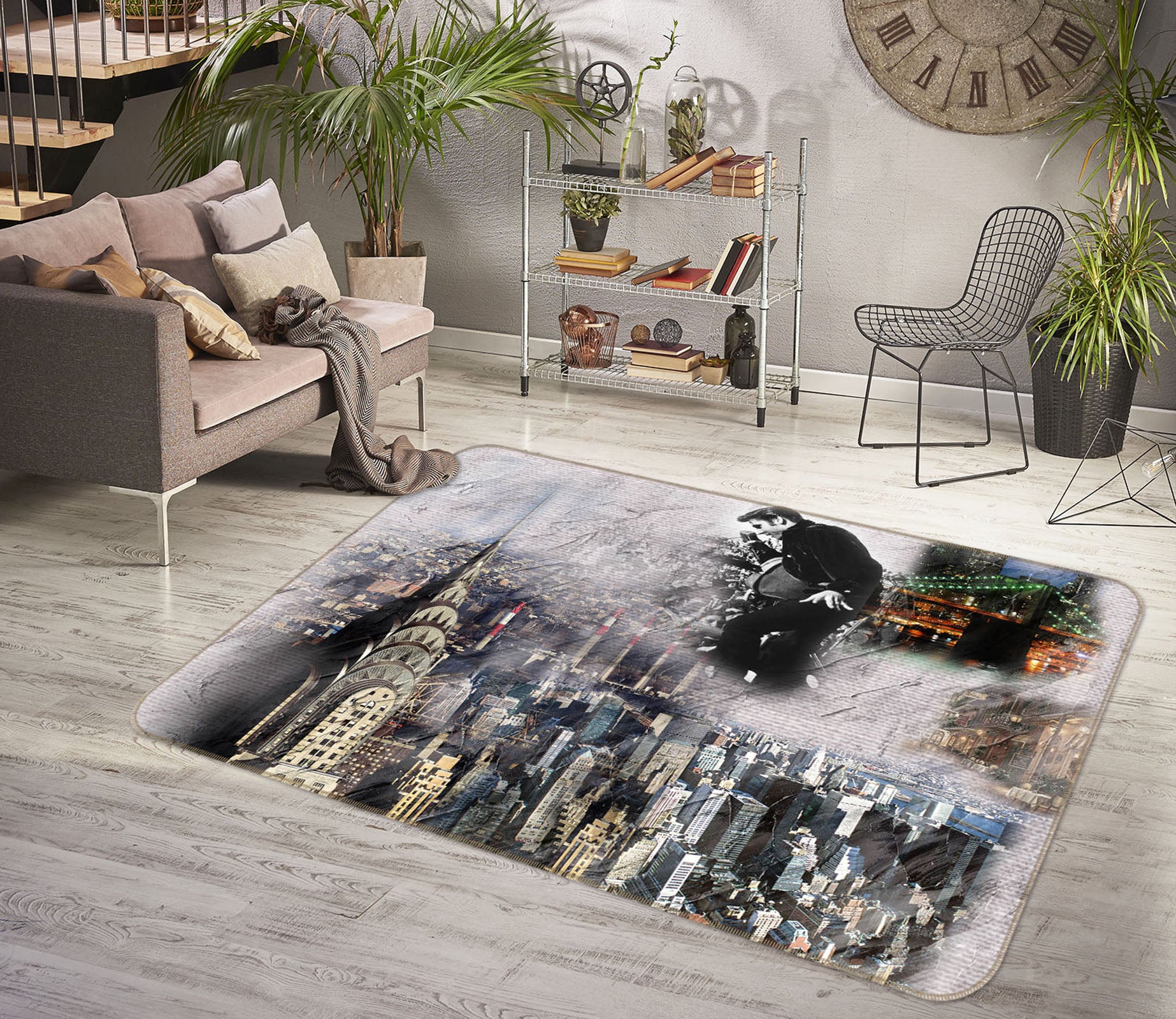 3D High-Rise Building 35234 Non Slip Rug Mat