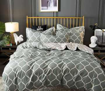 3D Green Round Diamond 8097 Bed Pillowcases Quilt