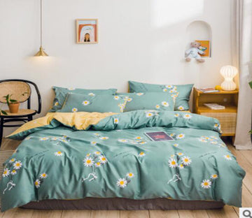 3D Green Flower 17061 Bed Pillowcases Quilt