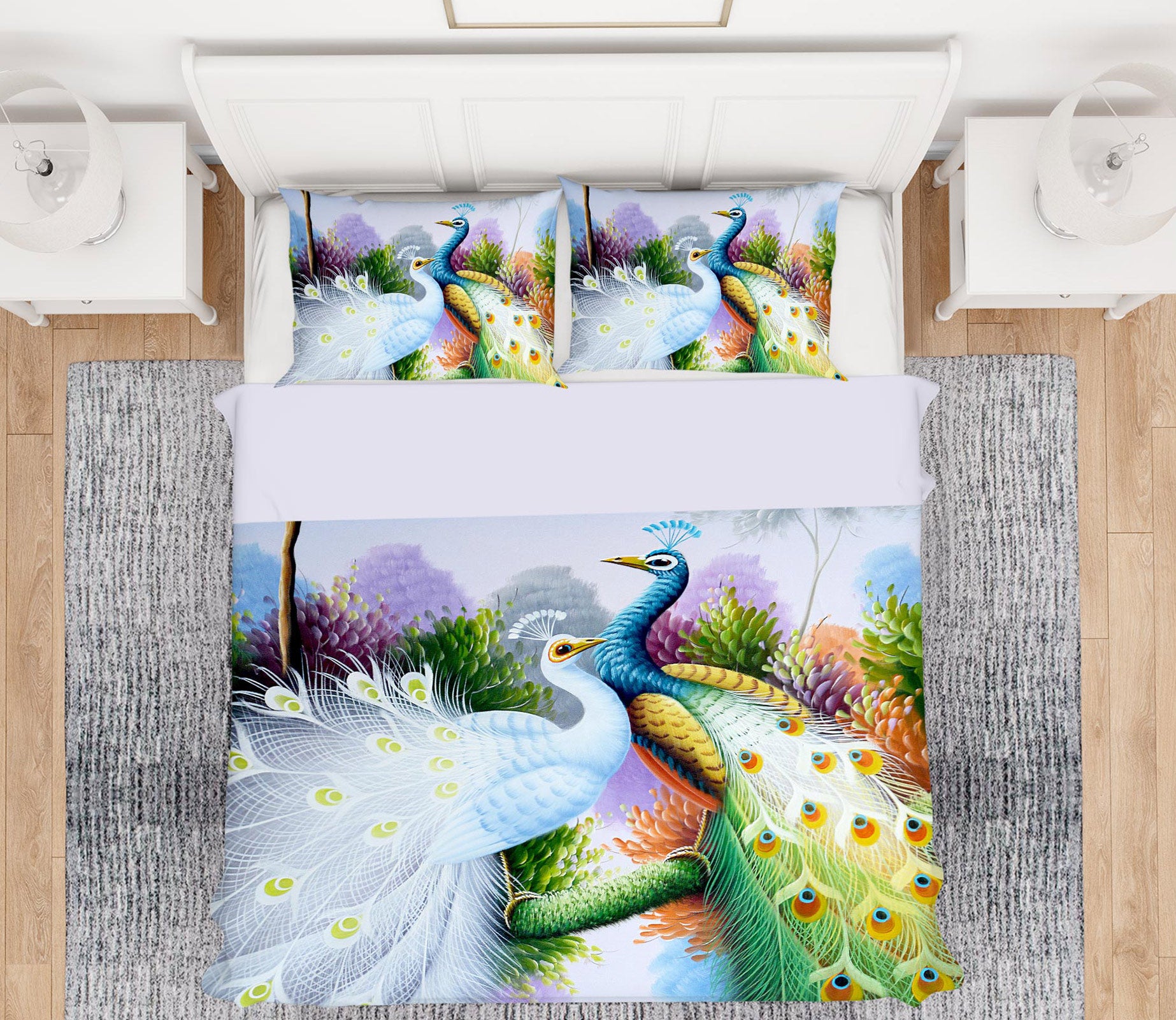 3D Peacock 13029 Bed Pillowcases Quilt