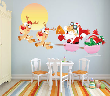 3D Big Deer Sleigh 33 Wall Stickers Wallpaper AJ Wallpaper 