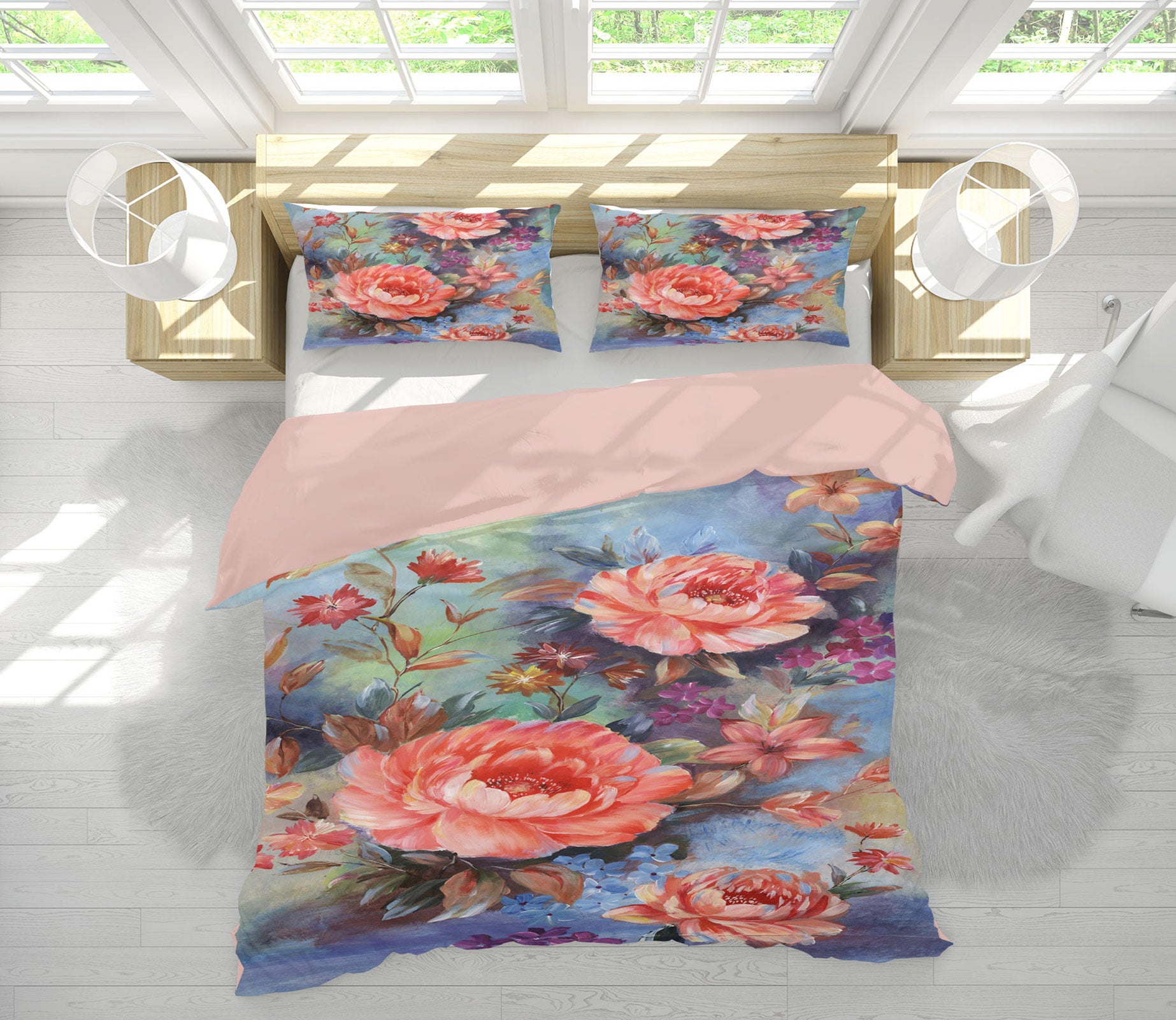 3D Flowers 15132 Bed Pillowcases Quilt