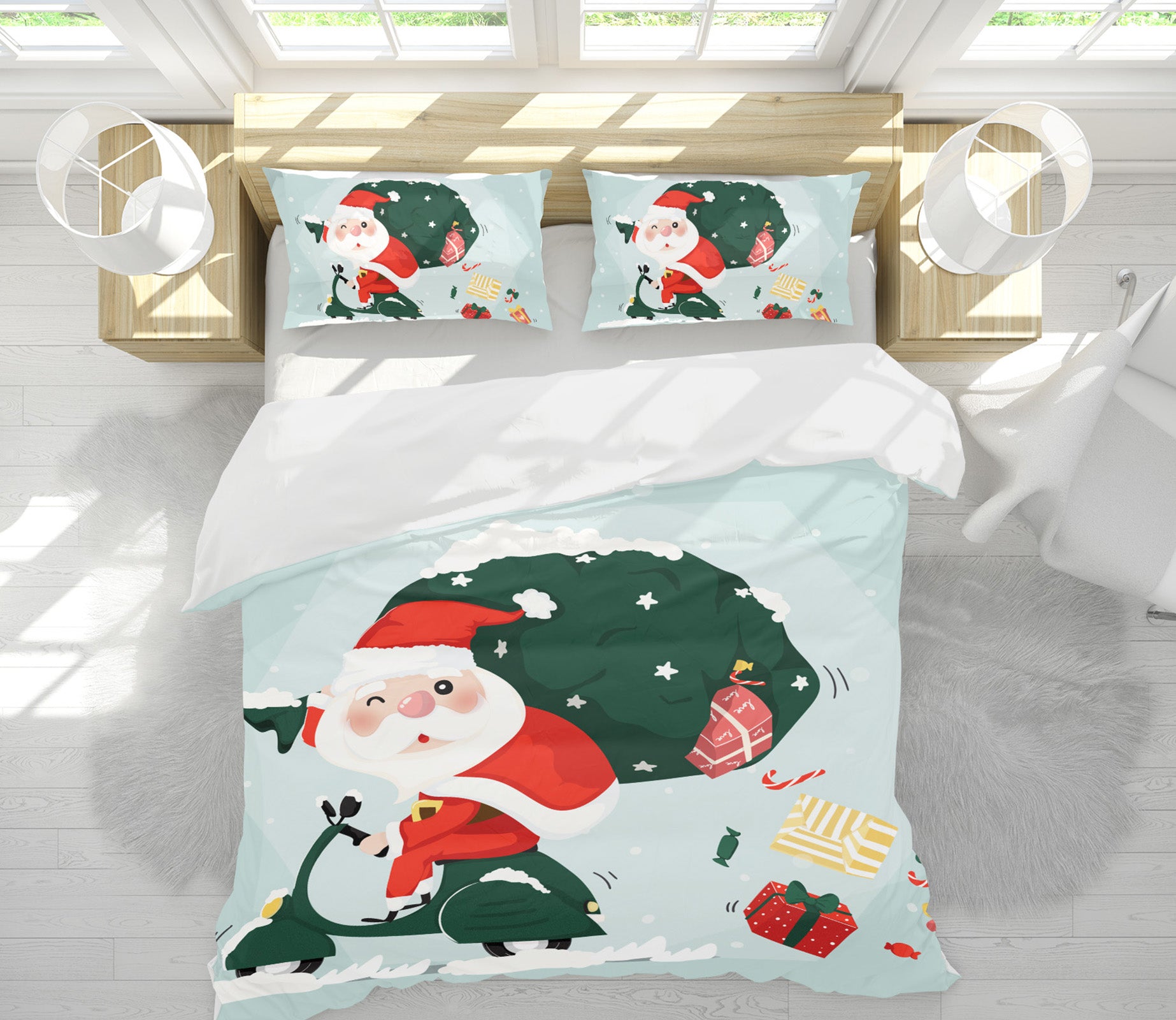 3D Santa Gift 59034 Bed Pillowcases Quilt