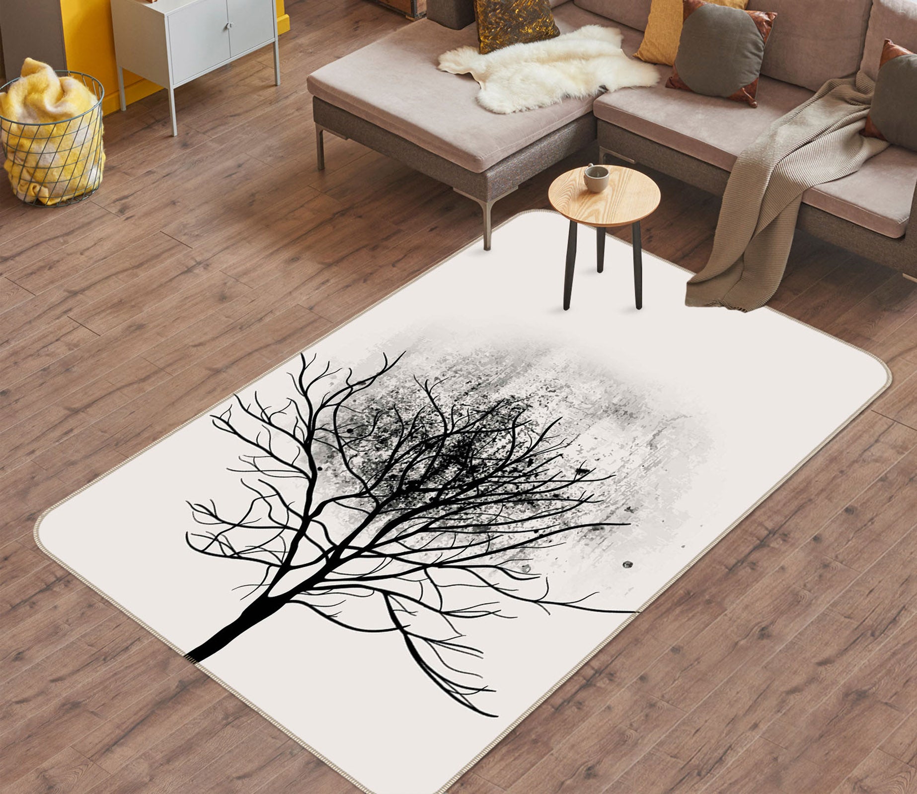 3D Black Dead Tree 84146 Boris Draschoff Rug Non Slip Rug Mat