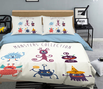 3D Cartoon Monster 1204 Halloween Bed Pillowcases Quilt Quiet Covers AJ Creativity Home 