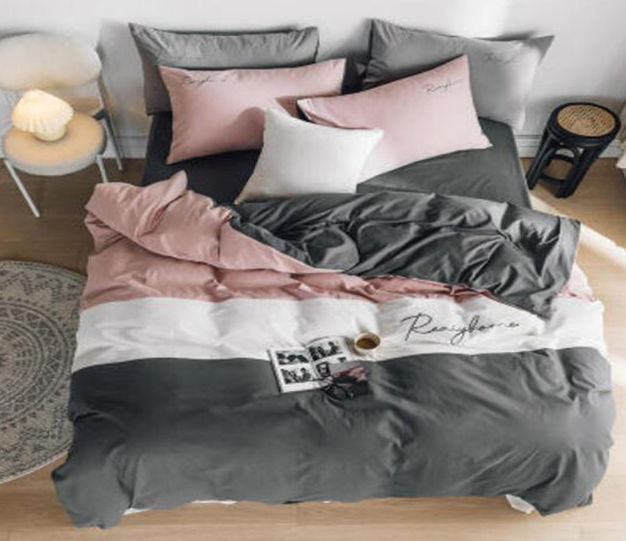 3D Pink White Gray 30071 Bed Pillowcases Quilt