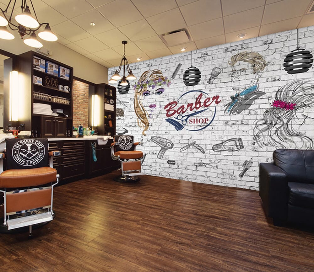 3D Hair Cutting Tools 1407 Barber Shop Wall Murals Wallpaper AJ Wallpaper 2 