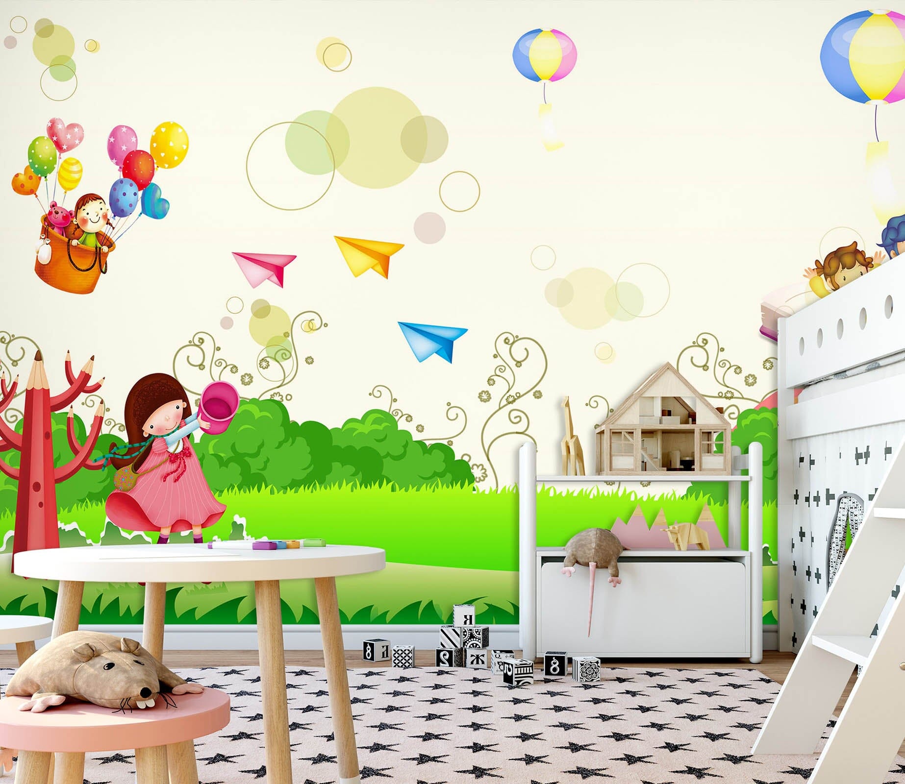 3D Color Town 016 Wall Murals Wallpaper AJ Wallpaper 2 