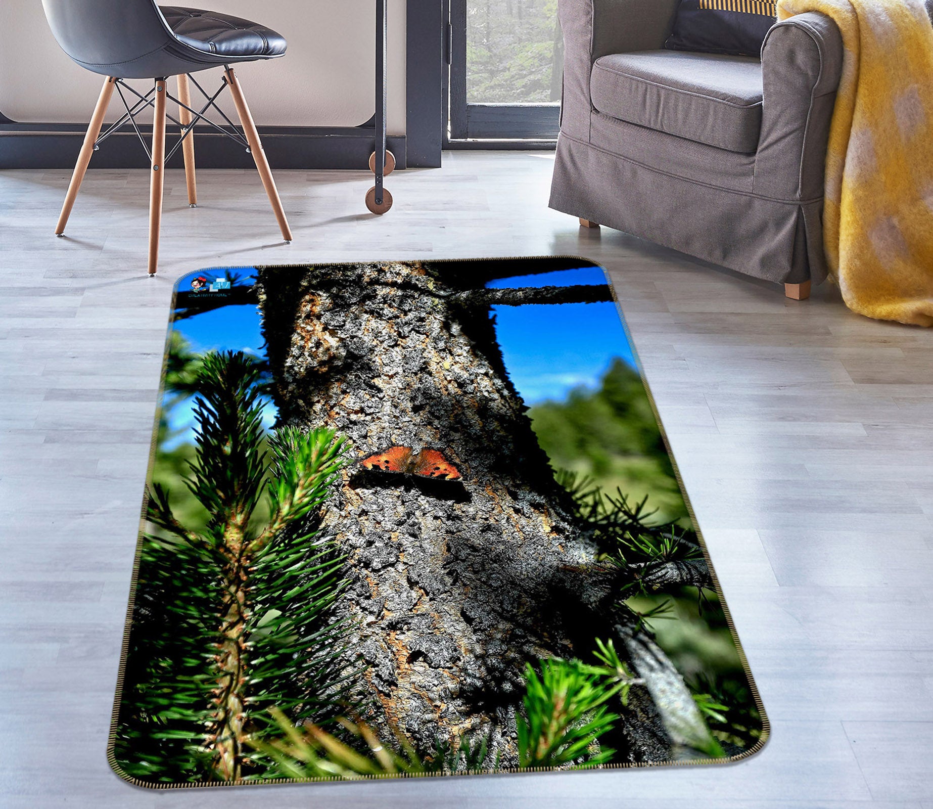 3D Alpine Butterfly 62064 Kathy Barefield Rug Non Slip Rug Mat