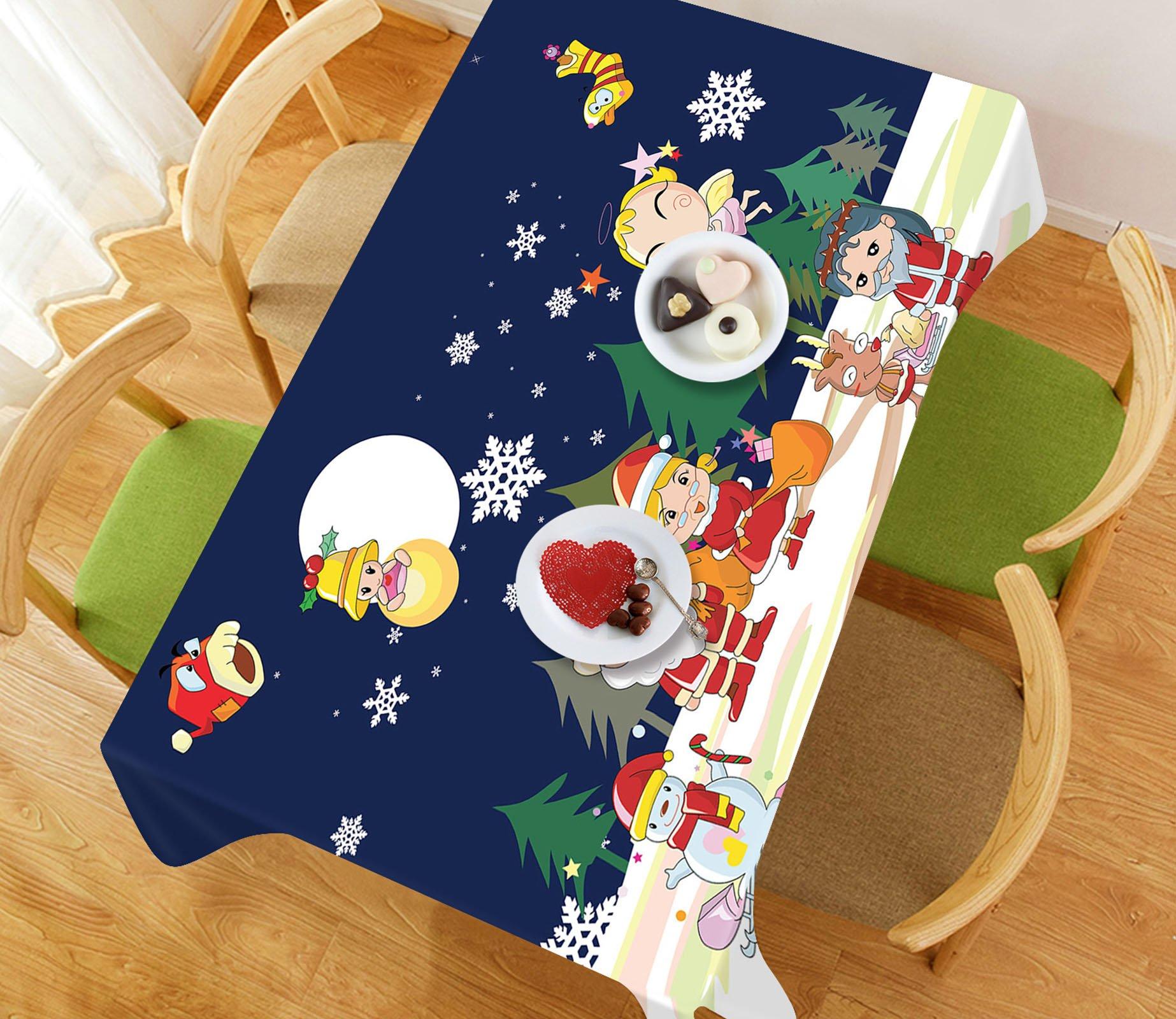 3D Moon Snowflake Trumpet 54 Tablecloths Tablecloths AJ Creativity Home 