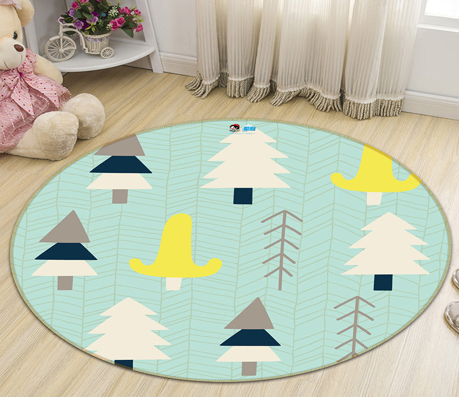 3D Tree 64121 Round Non Slip Rug Mat