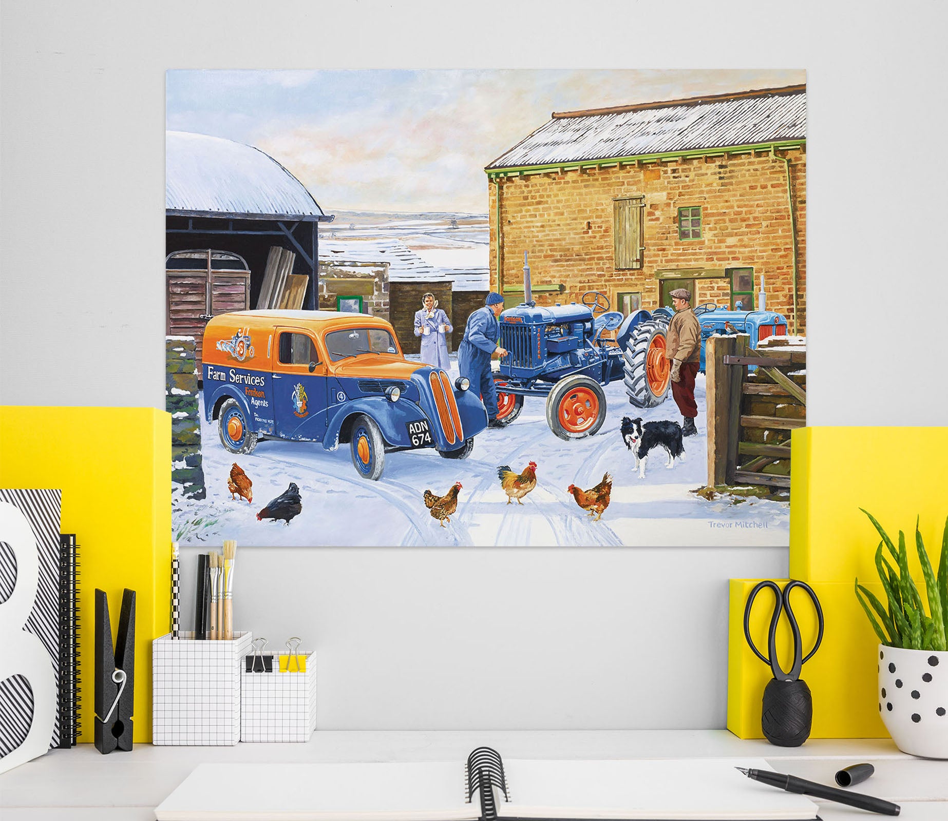 3D Snow Car Chicken 8933 Trevor Mitchell Wall Sticker