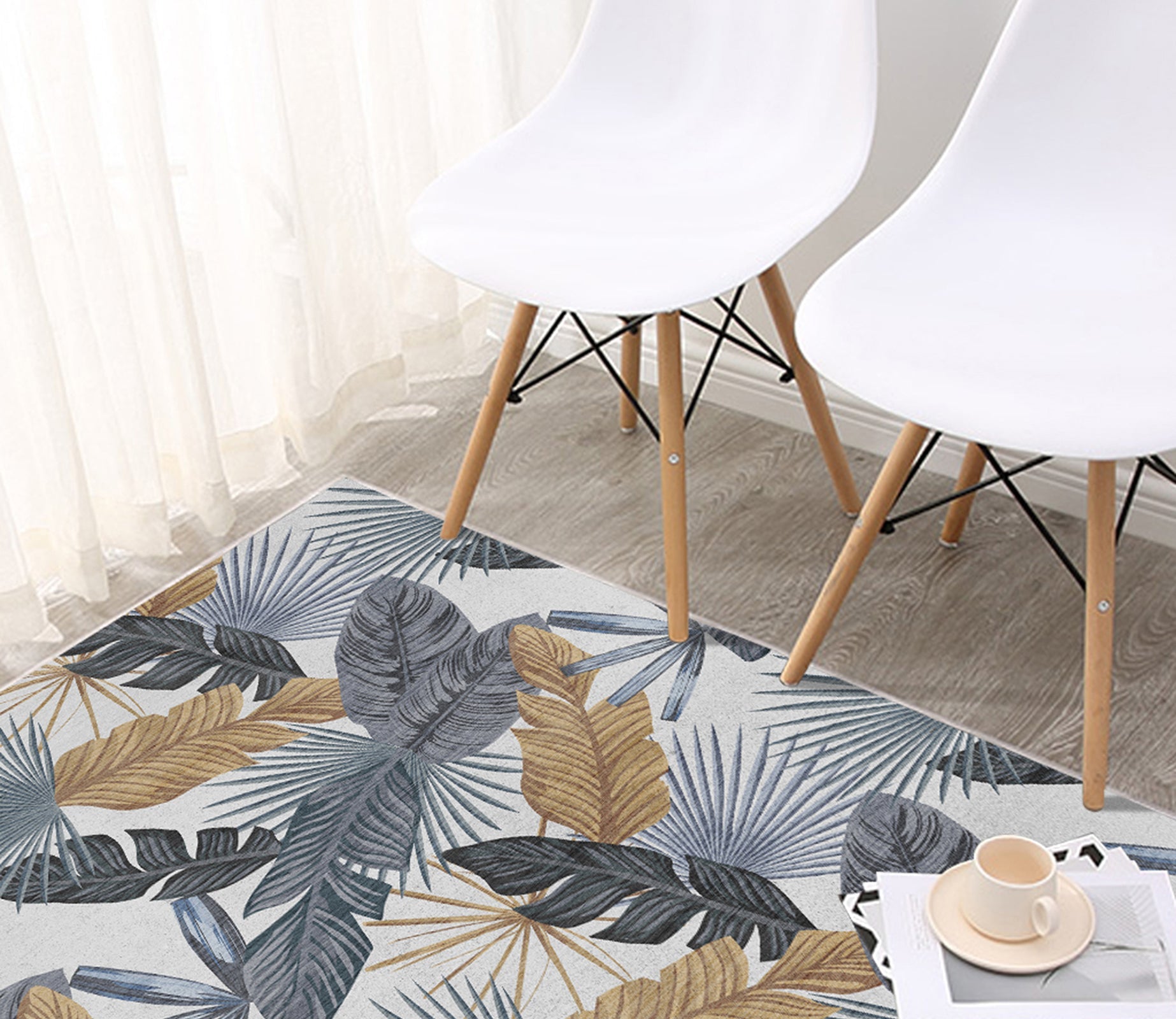 3D Green Leaves WG538 Non Slip Rug Mat Mat AJ Creativity Home 