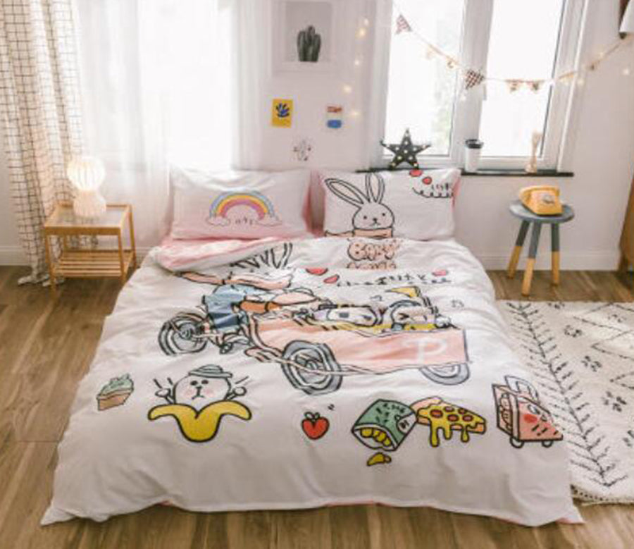3D Cartoon Rabbit 30139 Bed Pillowcases Quilt