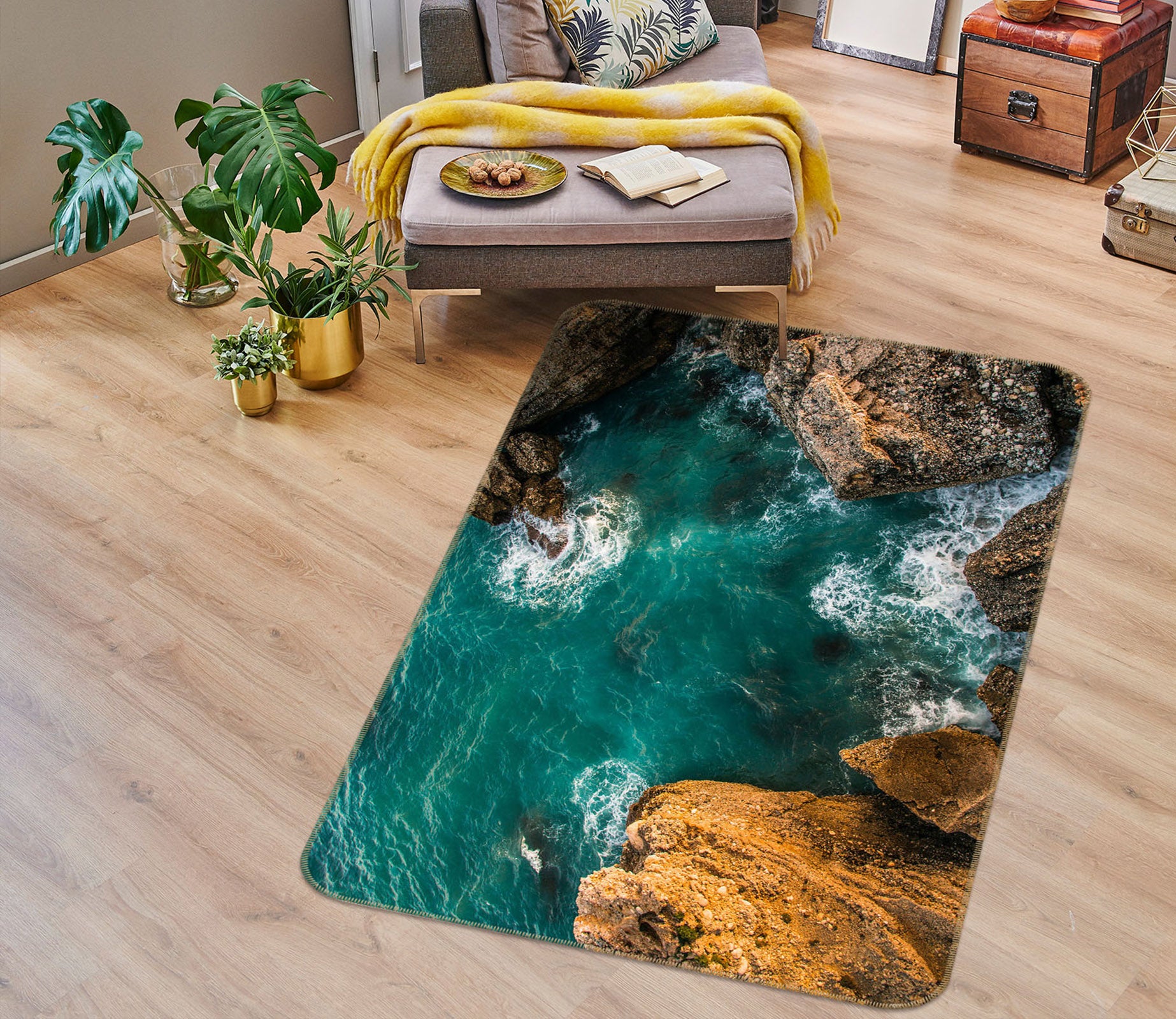 3D Sea Stones 34102 Non Slip Rug Mat