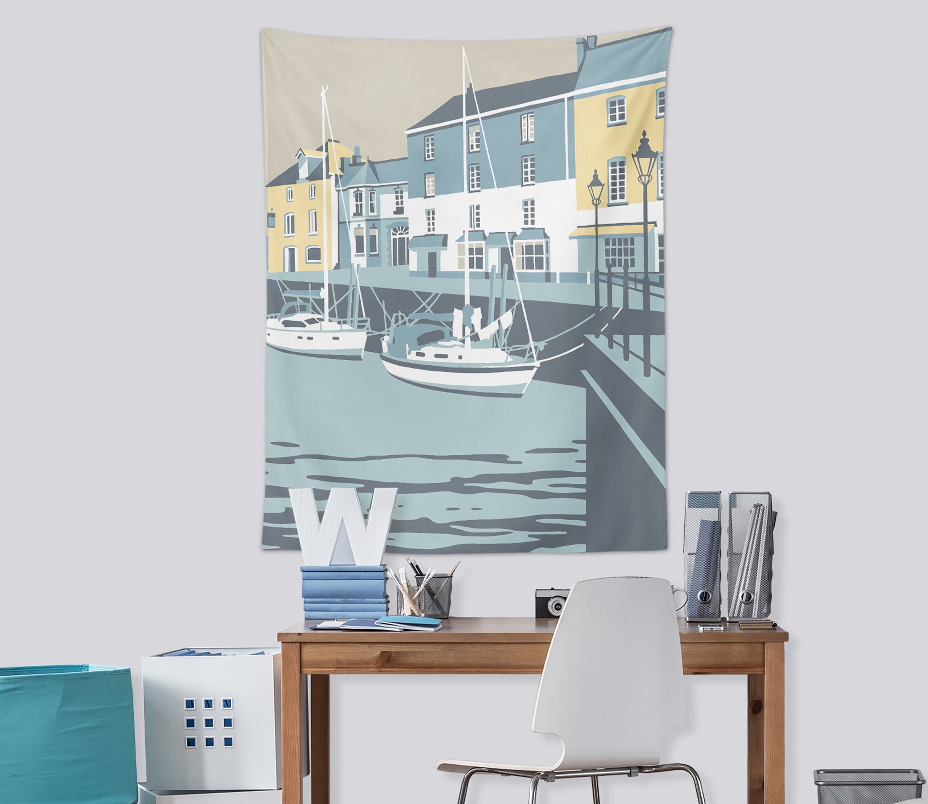 3D Blue House 5355 Steve Read Tapestry Hanging Cloth Hang