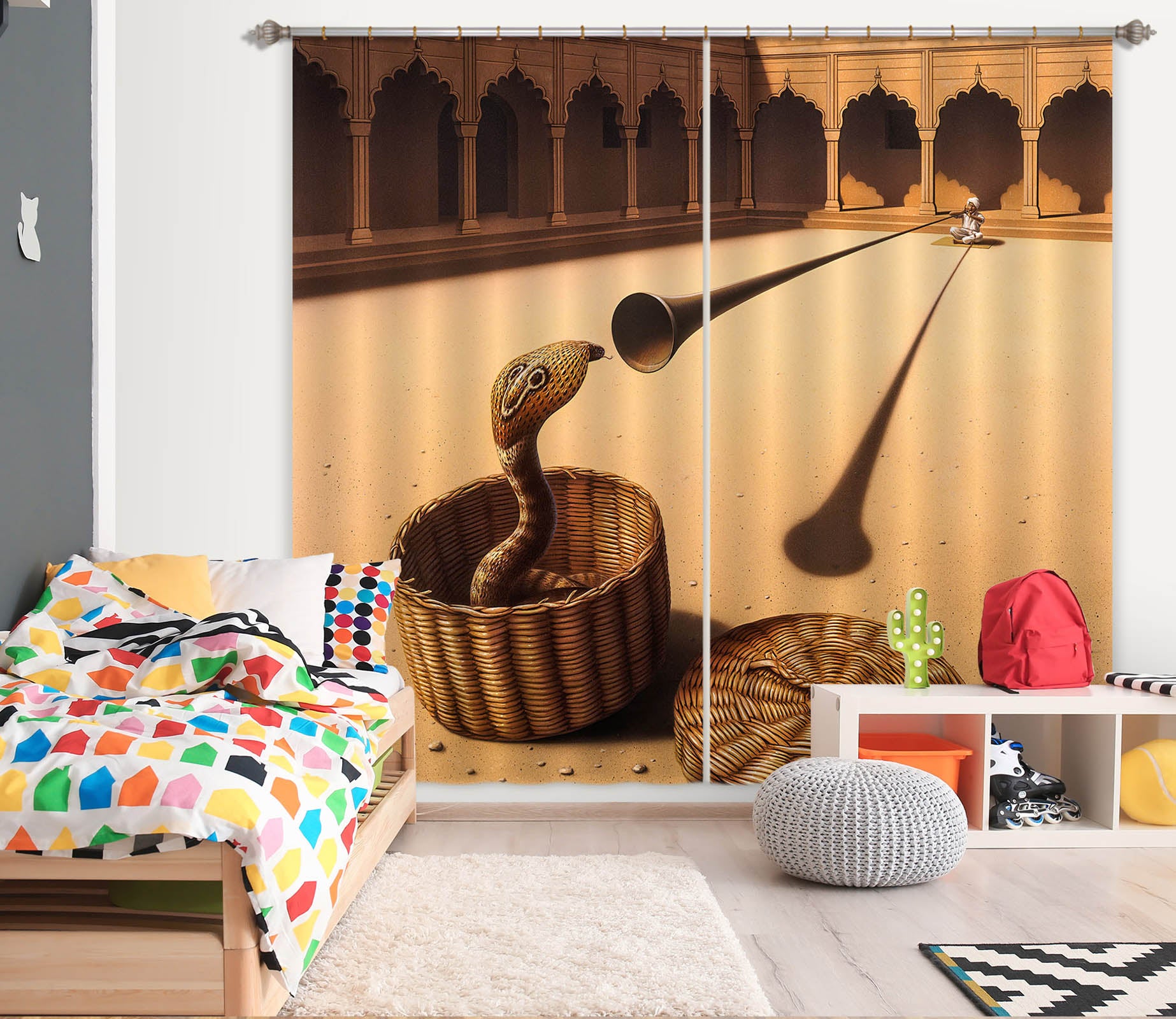 3D Snake Charmer 86096 Jerry LoFaro Curtain Curtains Drapes