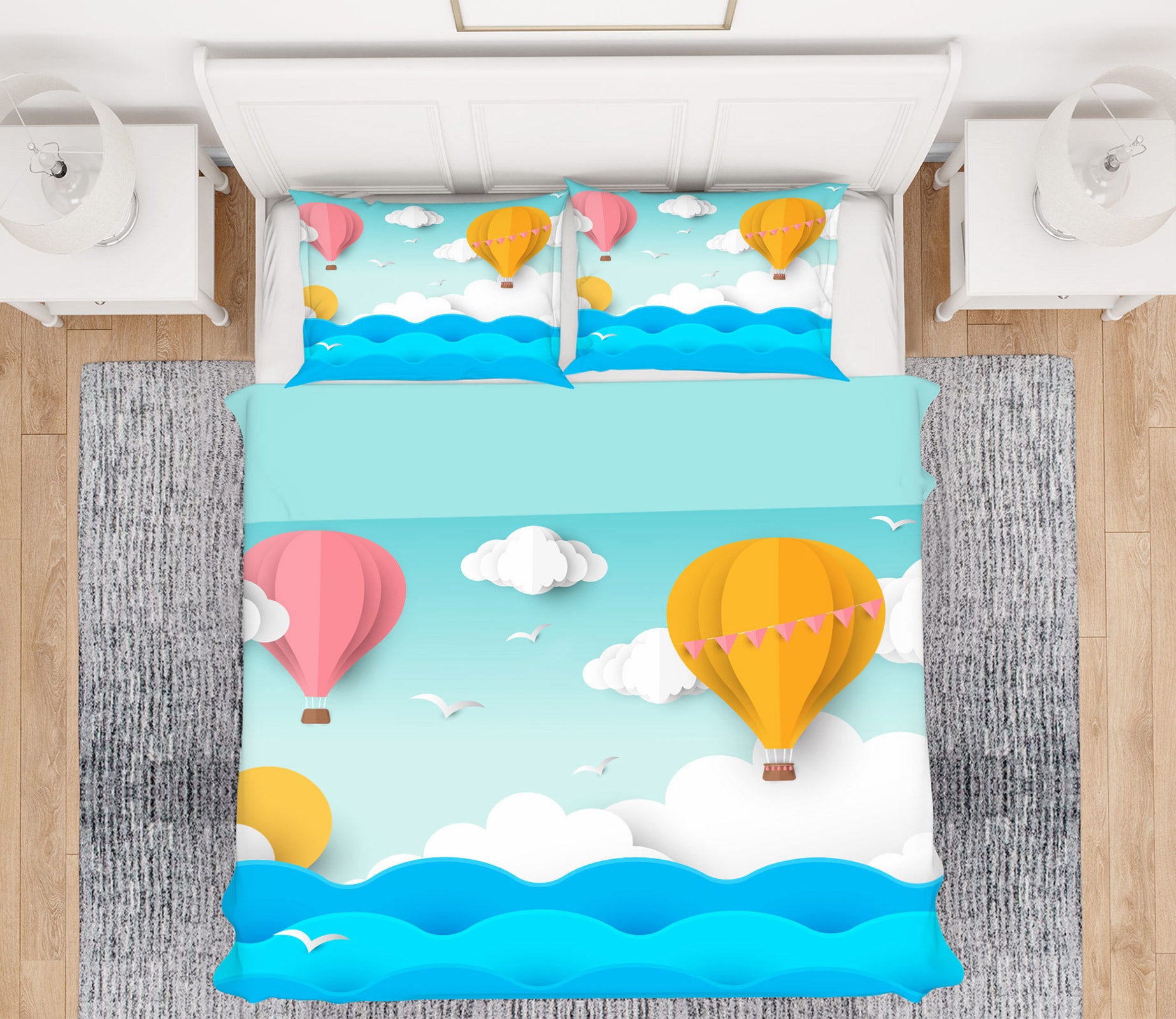 3D Hot Air Balloon 59200 Bed Pillowcases Quilt
