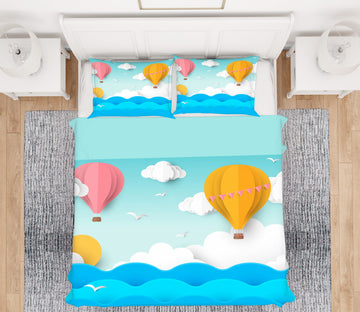 3D Hot Air Balloon 59200 Bed Pillowcases Quilt