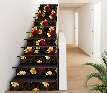 3D Red Yellow Flowers 103205 Uta Naumann Stair Risers