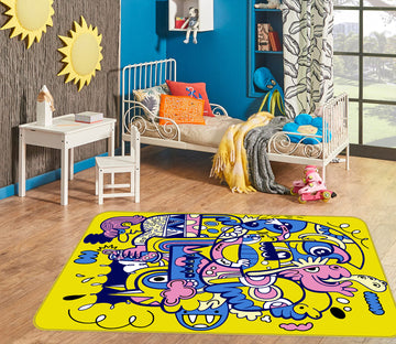 3D Yellow Cartoon 30046 Non Slip Rug Mat