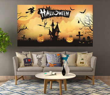 3D Moon Villa Cemetery 006 Halloween Wall Stickers Wallpaper AJ Wallpaper 2 