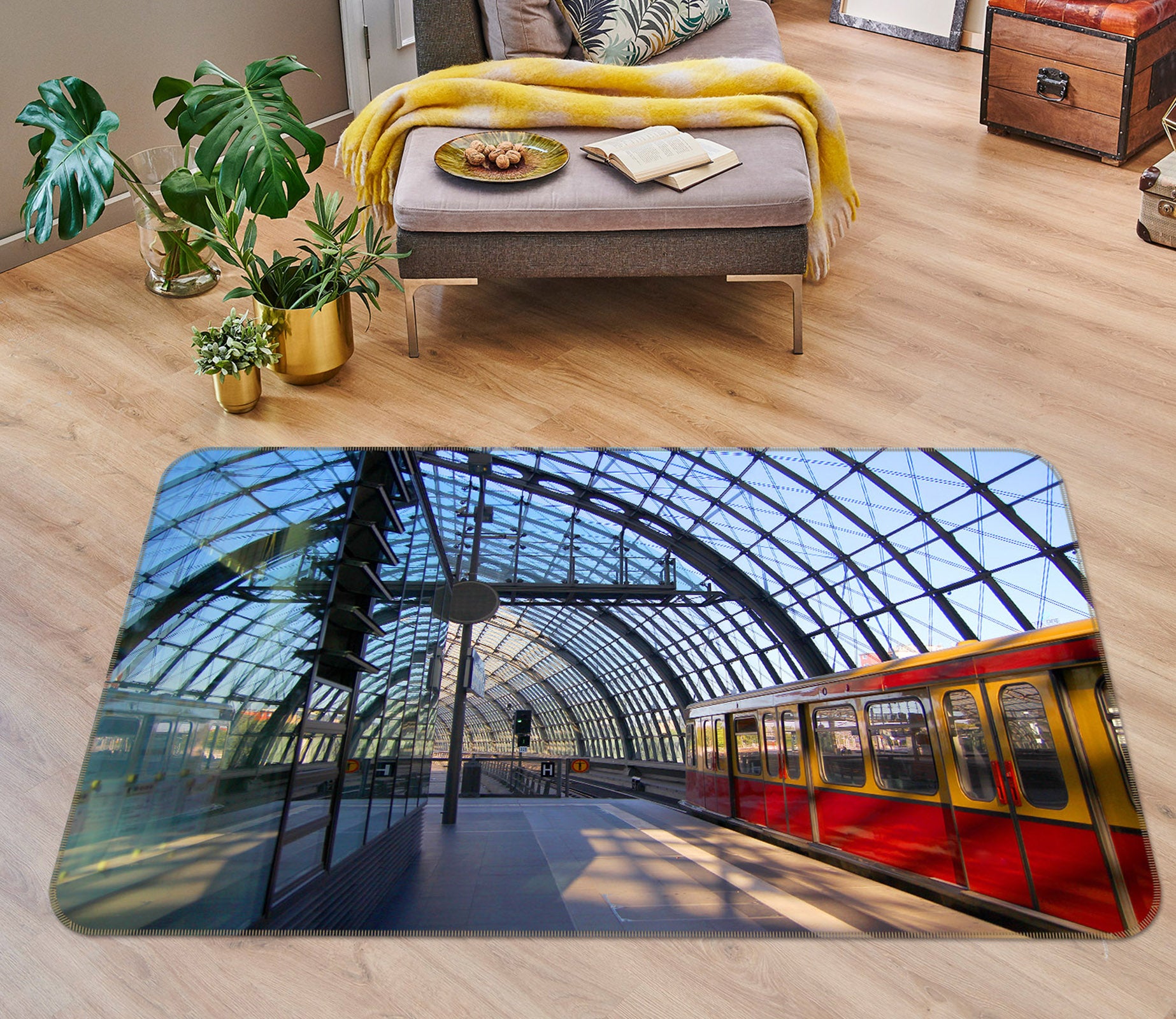 3D Train Station 38226 Vehicle Non Slip Rug Mat