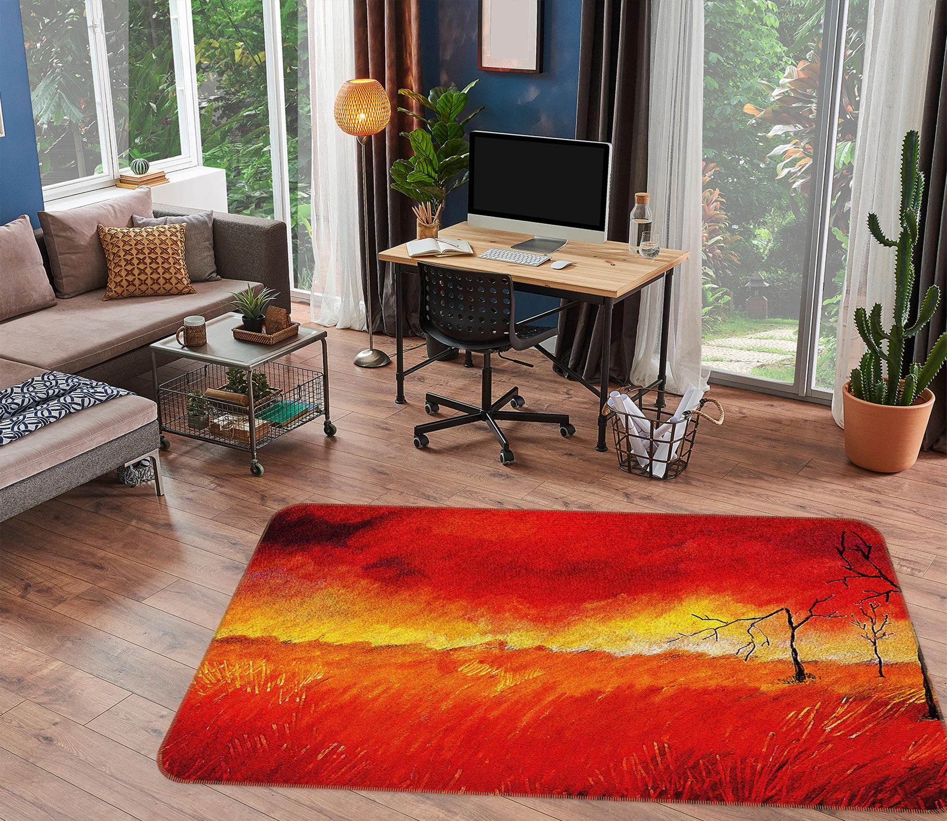 3D Red Meadow 76012 Non Slip Rug Mat