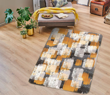 3D Square Pattern 28005 Non Slip Rug Mat