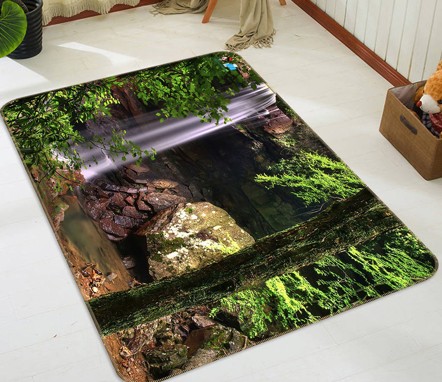 3D Stone Waterfall 66084 Non Slip Rug Mat