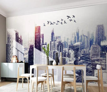 3D City Bird 685 Wall Murals Wallpaper AJ Wallpaper 2 