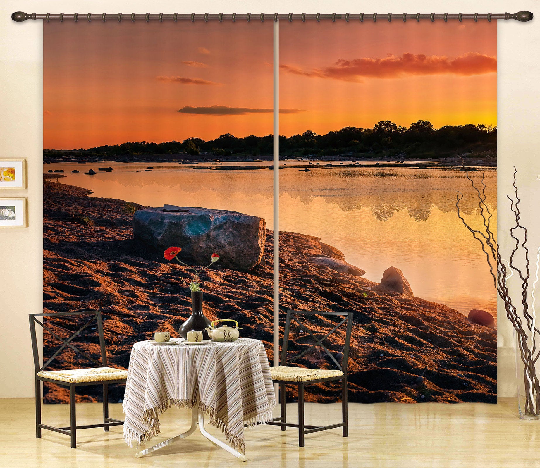 3D Lakeside Stone 5327 Beth Sheridan Curtain Curtains Drapes