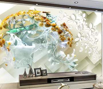 3D Flower Butterfly 932 Wall Murals Wallpaper AJ Wallpaper 2 