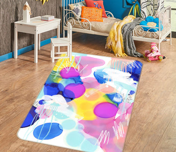 3D Color Circle Pattern 65014 Non Slip Rug Mat