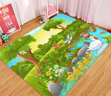 3D Trees Duck 35235 Non Slip Rug Mat