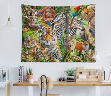 3D Animal World Tiger 724 Adrian Chesterman Tapestry Hanging Cloth Hang