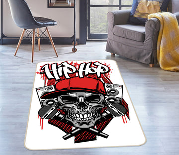 3D Rock Skull 30109 Non Slip Rug Mat