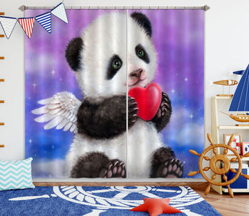 3D Love Panda Angel 9043 Kayomi Harai Curtain Curtains Drapes